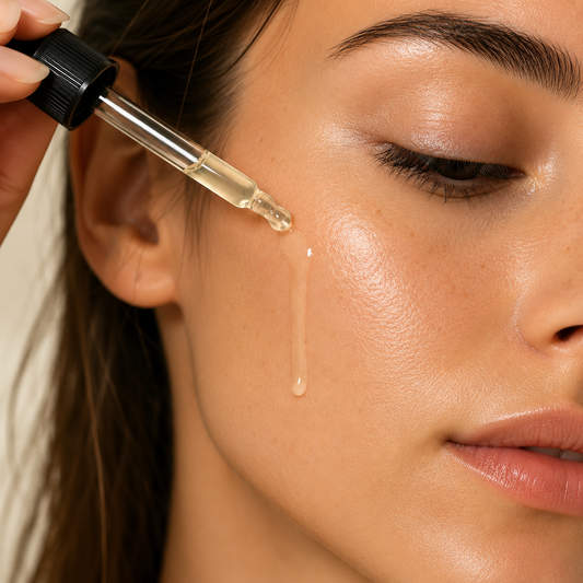 Sérum visage ORÉRA chanvre et camomille en goutte, éco-luxe naturel québécois, soins sans cruauté.
