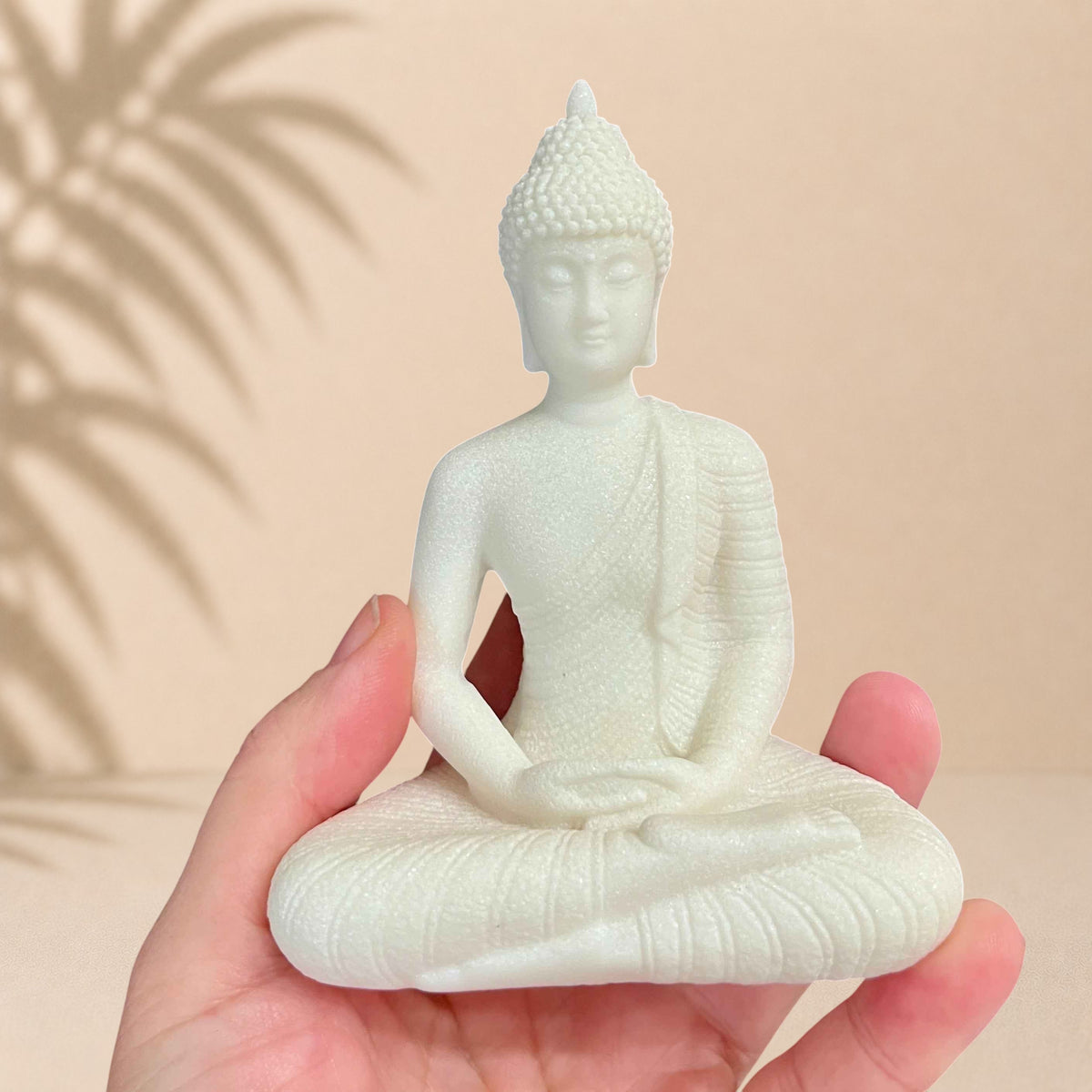 Statuette sirène Bouddha blanche en résine, éco-luxe naturel, produits artisanaux québécois, fabriquée au Québec sans.
