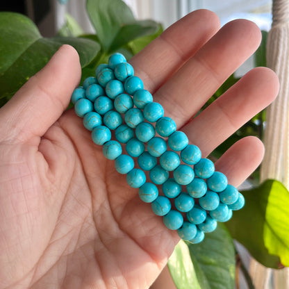 Bracelet mala Turquoise ORÉRA éco-luxe naturel artisanal fabriqué au Québec sans cruauté.