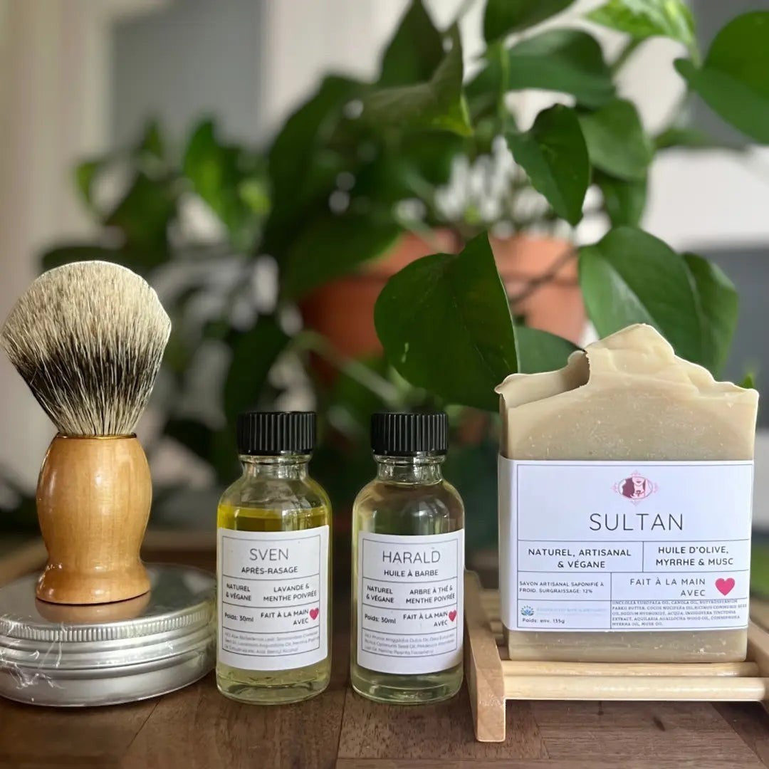 Huile à barbe ORÉRA arbre à thé et menthe poivrée éco-luxe naturel fabriqué au Québec sans cruauté.
