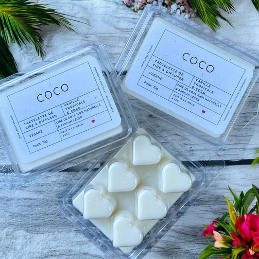 Fondant de cire COCO coco et vanille ORÉRA éco-luxe naturel fabriqué au Québec sans cruauté.