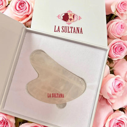 Pierre Gua Sha en quartz rose ORÉRA éco-luxe naturel fabriqué au Québec sans cruauté.