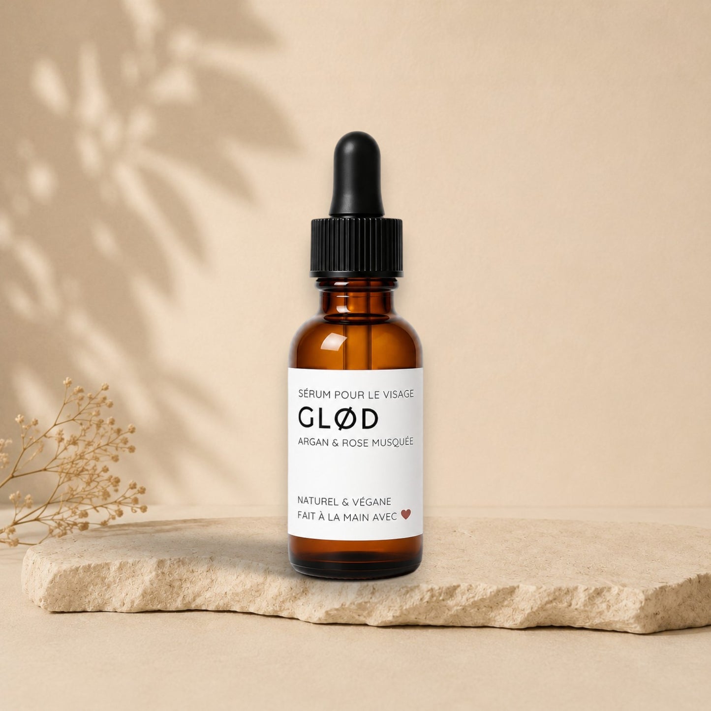 Sérum visage GLØD argan et rose musquée ORÉRA éco-luxe naturel fabriqué au Québec sans cruauté.