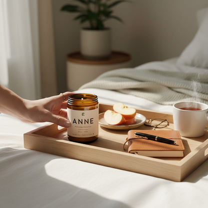 Bougie de soya ORÉRA pommes fraîches éco-luxe naturel fabriqué au Québec sans cruauté.