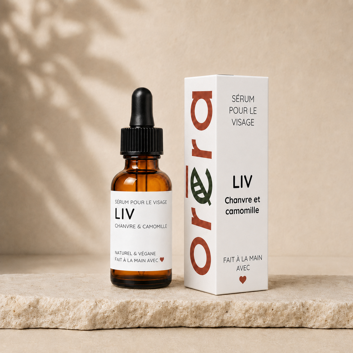 serum pour le visage naturel liv chanvre camomille orera